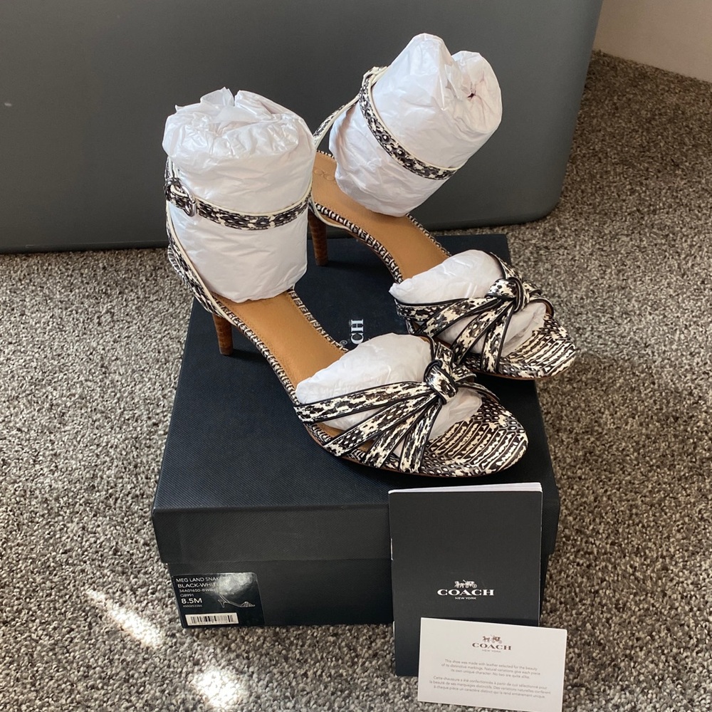 Coach Black & White Snakeskin Patterned Women's Heels